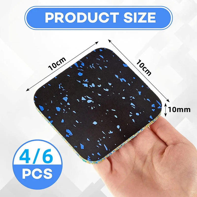 Description Picture 3 of item4/6 Pcs Exercise Equipment Mat Treadmill Pads Floor Rubber Mats for Home Gym Fitness Hardwood Floor Protection Anti Slip