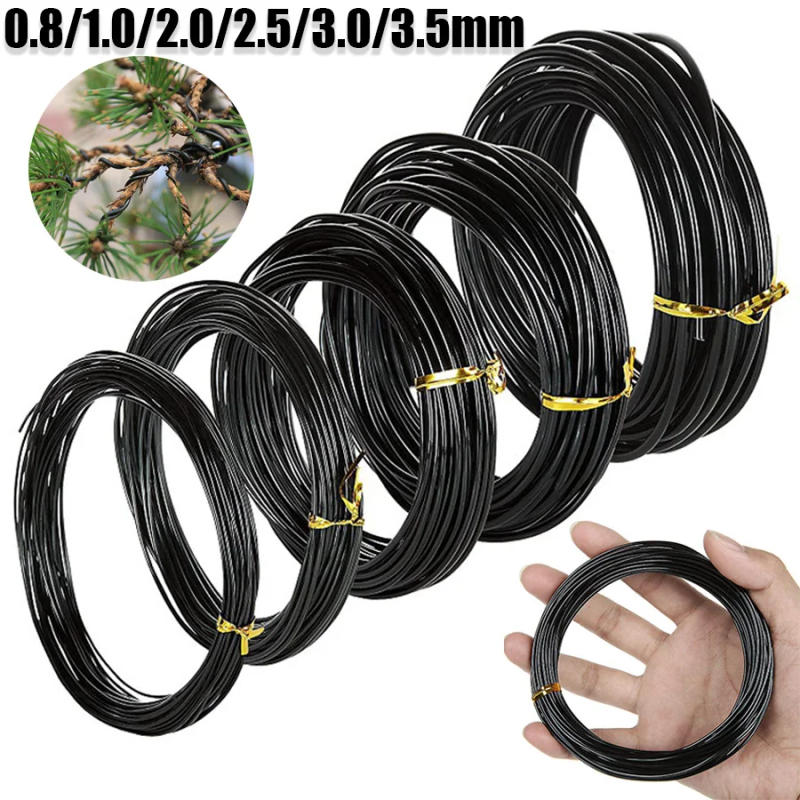 Description Picture 2 of item0.8mm 1mm 1.5mm 2mm 3mm 3.5mm Black Bonsai Wire Anodized Aluminum Bonsai Training Wire Garden DIY Tool for Plant Shapes