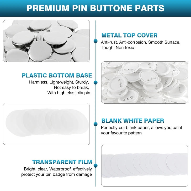 Description Picture 4 of itemButton Badge Maker Machine DIY Pin Button Maker Press Machine Badge Punch Press with Free Button Parts&Pictures&Circle Cutter