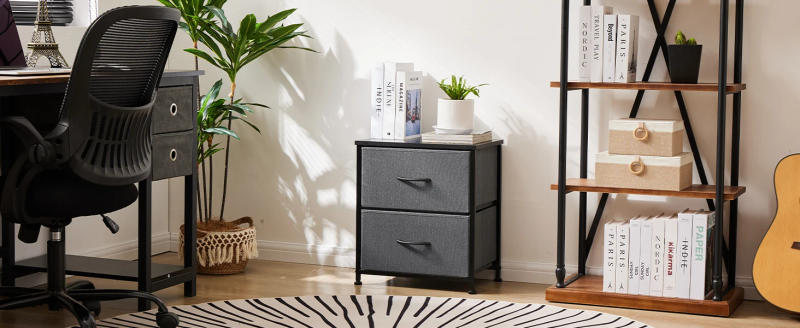 Description Picture 4 of itemJHK Cabinet For Living Room With 2 Fabric Drawers Cabinet Tables With Storage Closet Chest Clothes Display Dresser Of Furniture