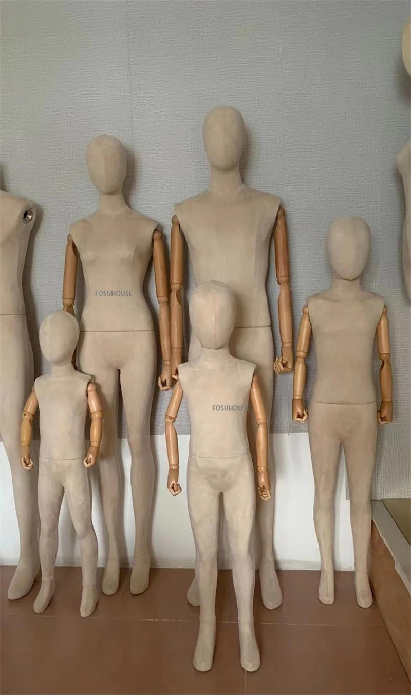 Description Picture 4 of itemParent-child Clothing Store Mannequins Window Display Stand  Full Body Male and Female Model Dummy Props with Solid Wood Hands