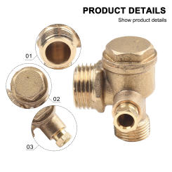 1PC Air Compressor Check Valve Repartment G1/2 3-Port Brass Male Threaded Check Valve Connector Tool Hardware Pneumatic Parts