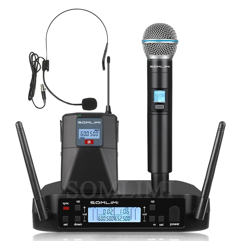 Description Picture 5 of itemSOMLIMI GLD58 Microphone Wireless Professional UHF System Handheld Mic For Stage Speech Wedding Show Band Home Party Church