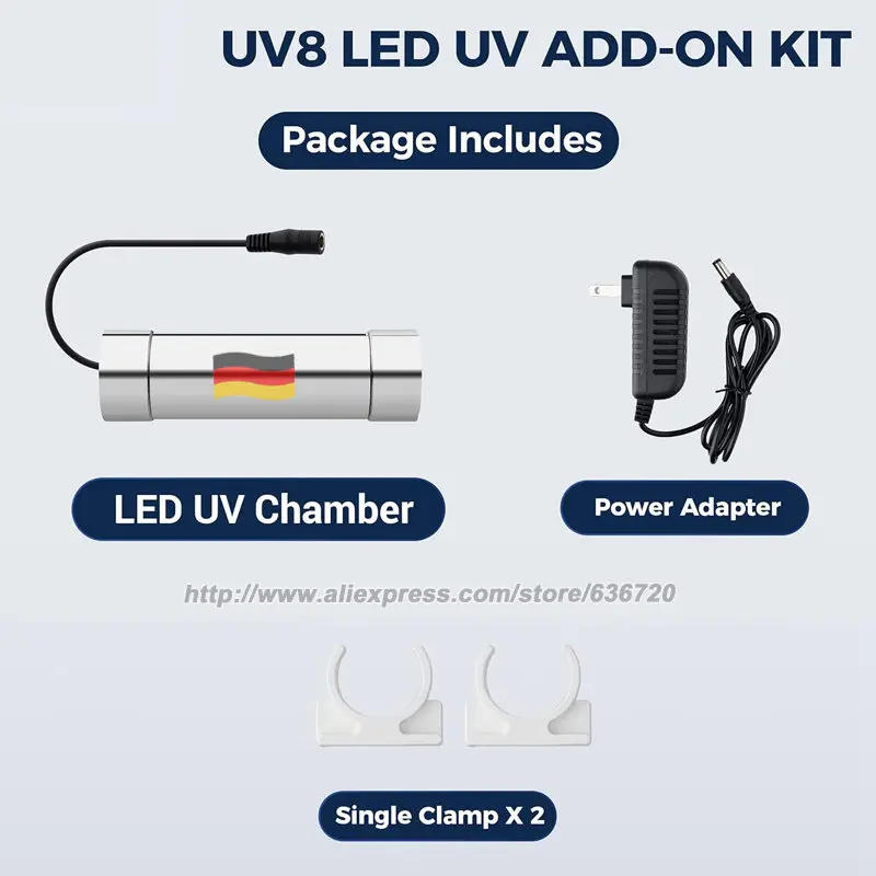 Description Picture 6 of itemUV8 LED UV Water Filter, Add-on Kit for Under Sink Water Filtration Systems, Mercury-Free, Stainless Stee