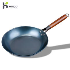 Iron Frying Pan 27/31cm Flat Bottom Skillet Uncoated Iron Wok Non-stick Steak Omelette Pan Kitchen Cookware Gas and Induction