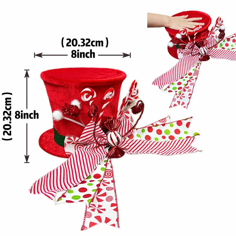 Description Picture 5 of itemChristmas Tree Topper Hat, Christmas Tree Decorative Top Hat for Winter Holiday Tree Decor
