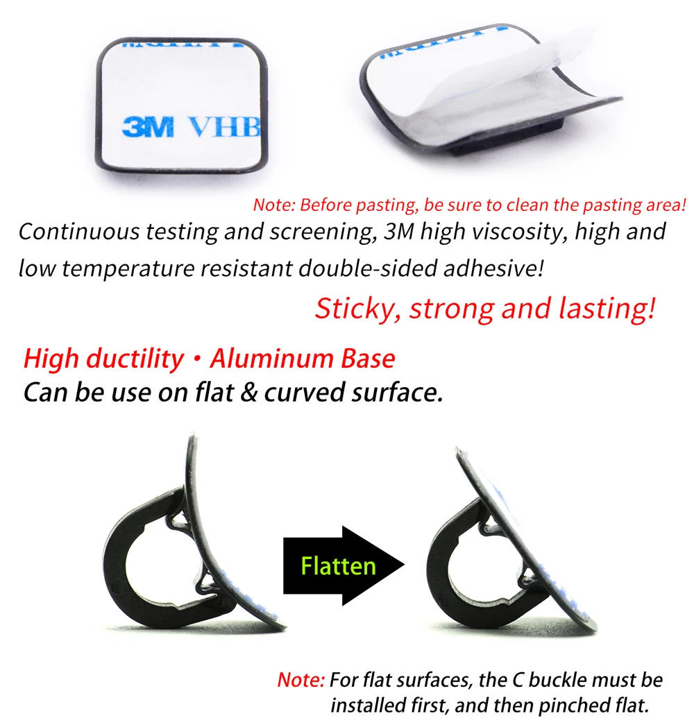 Description Picture 4 of itemMTB Bicycle Shifter Brake Cable Guide Seat Frame C Shape Tubing Fixing Clamp Aluminum Alloy Clip Adhesive Attached Frame Buckle