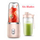 6 Blades Pink 2 Cups