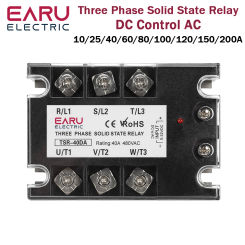 Three Phase DC Control AC Solid State Relay Module SSR 10A 25A 40A 60A 80A 100A 120A 150/200A SSR 5-32VDC to 24-480VAC Heat Sink