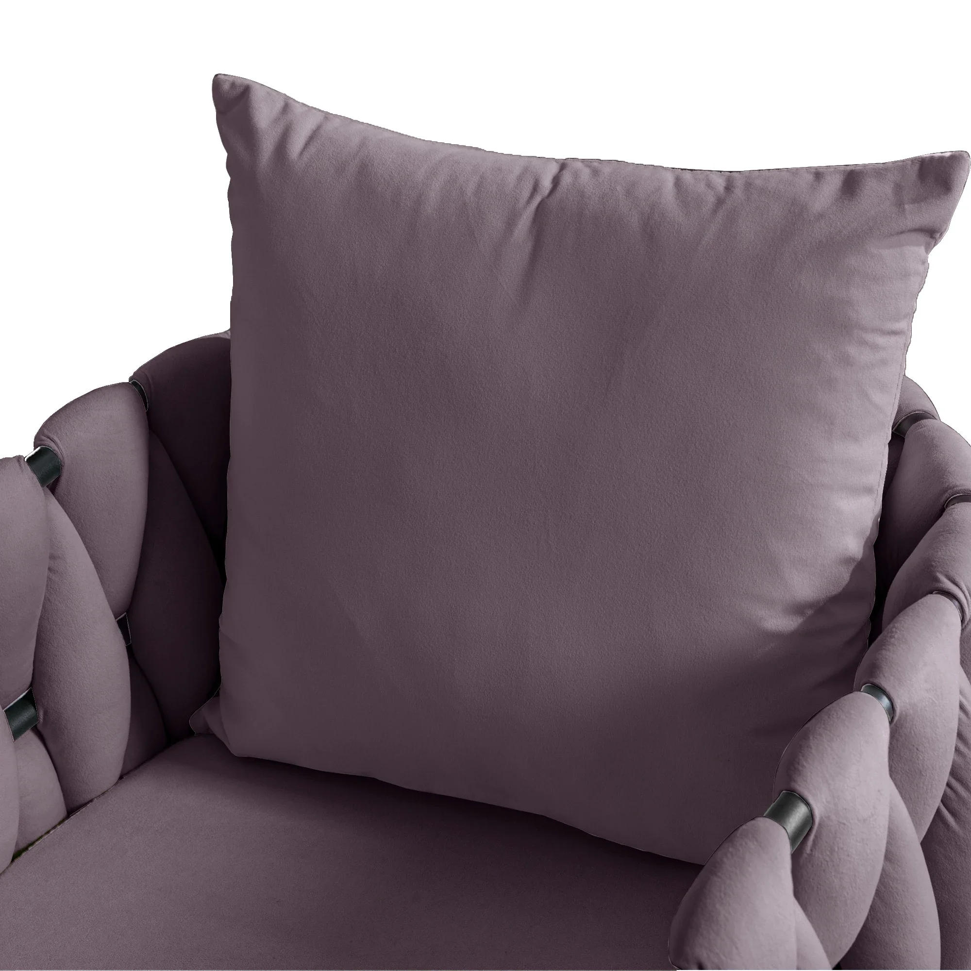 Description Picture 4 of itemPure purple modern velvet dining chair 2 piece set of hand-woven upholstered chairs living room chairs upholstered side chairs