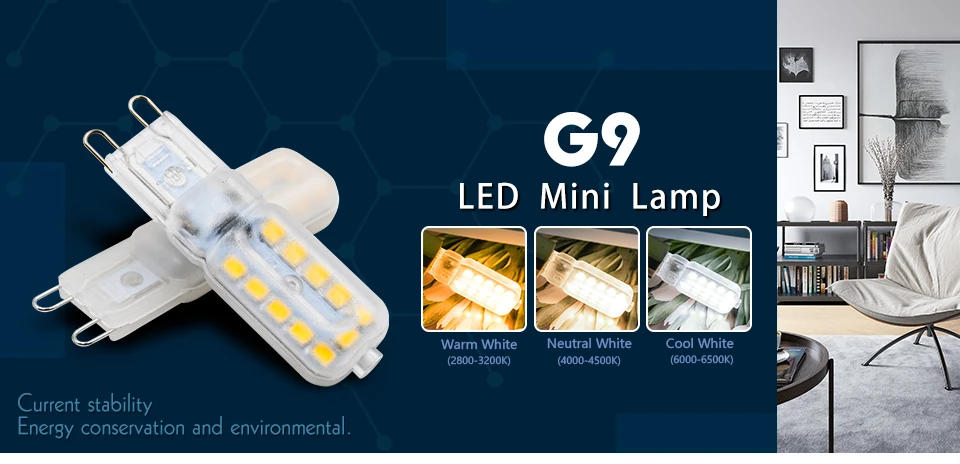 Description Picture 2 of item10pcs/lot G9 LED Light Bulb 220V 3W 5W 7W Cold/Warm/Natural White Spotlight for Crystal Chandelier Replace Halogen Lamp Lighting