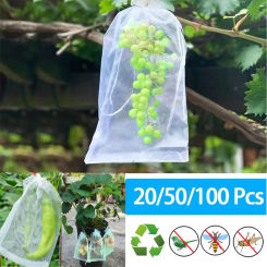 1-100pcs Grapes Fruit Grow Bags Netting Mesh Strawberry  Vegetable Plant Protection Bags For Pest Control Anti-Bird Garden Tools