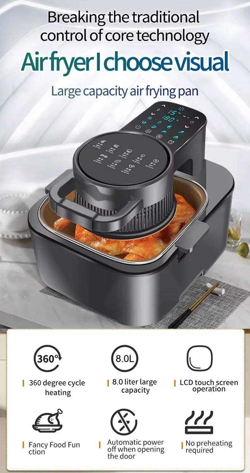 Description Picture 5 of item1350W Smart Air Fryer Oven Combo with Transparent Window - Large Capacity, Automatic Cooking, Multi-Functional for Home Use