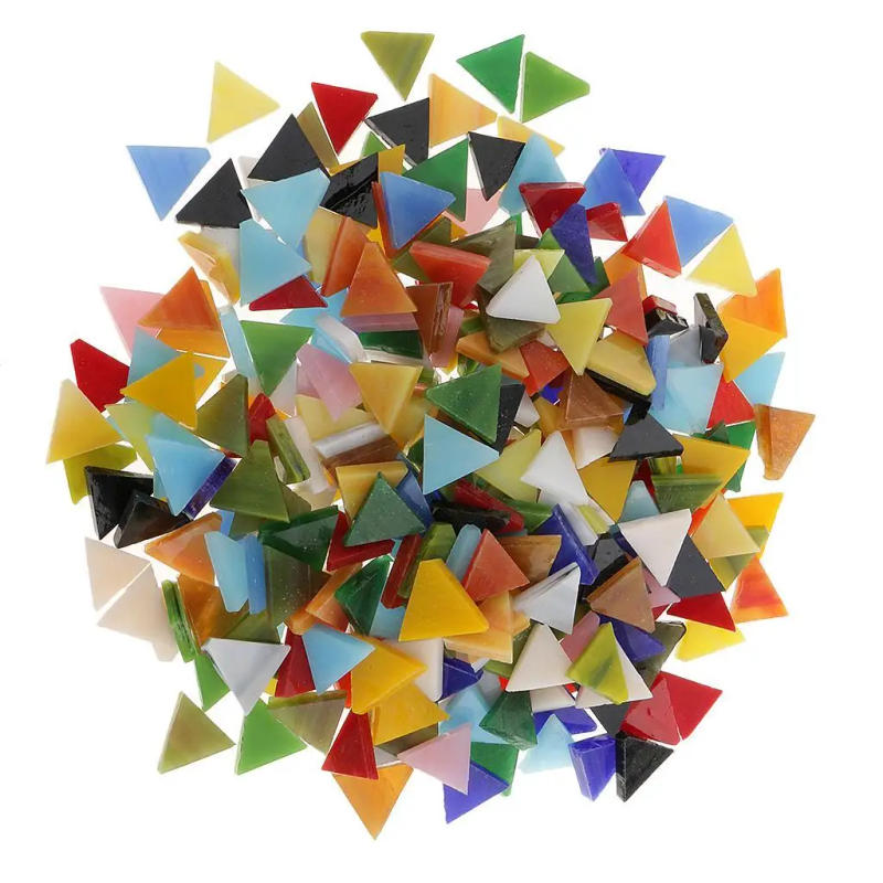 Description Picture 3 of item300pcs Triangle Rhombus Shape Glass Mosaic Making Mosaic Tiles Tessera for Arts DIY Craft 12mm