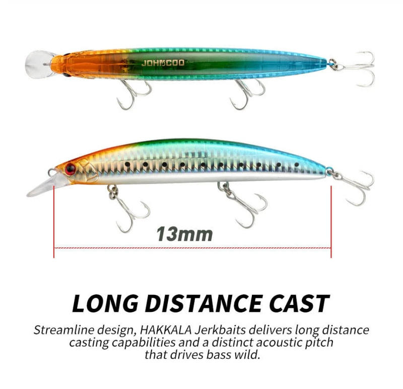 Description Picture 4 of itemLong Casting Floating Jerkbait 130mm 23g Fishing Lure With Quality Hooks Wobbler Minnow For Seabass Perch Carp Pike