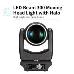 LED Beam 300 moving head light with halo high efficiency projector stage light show DJ performance light