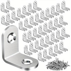 40 L-shaped bracket angle brackets, used for small right angle brackets of shelves and wooden furniture, with 84 screws