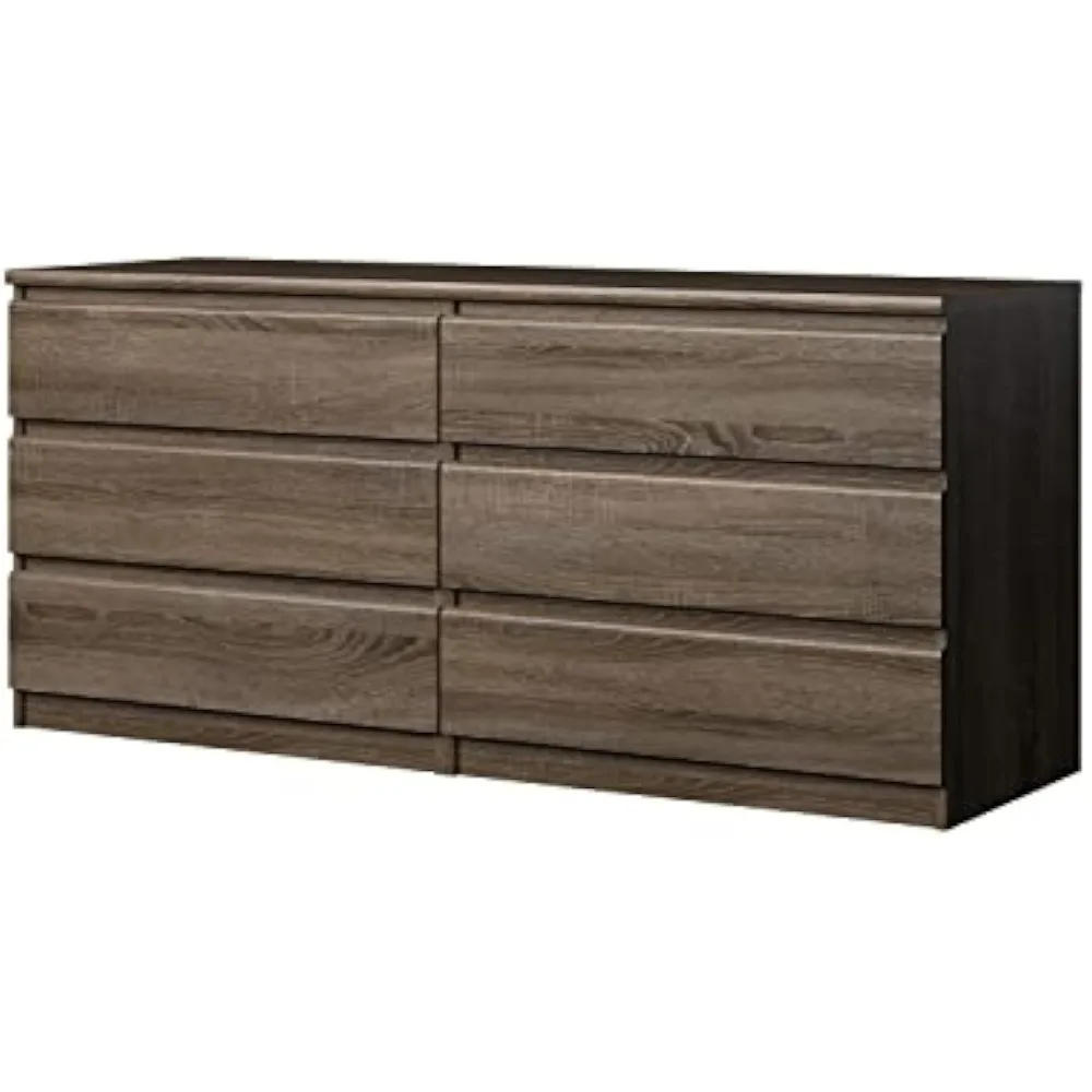 Description Picture 2 of item6 drawer double dresser, truffle coloured