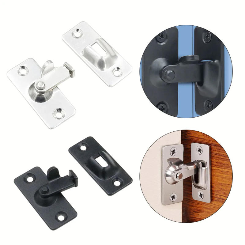 Description Picture 3 of itemDoor Lock With 4 Screw 90 Degree Barn Door Latch Bolt Hook Latch Drawers Cabinet Locks Right Angle Sliding Gate Lock Hardware