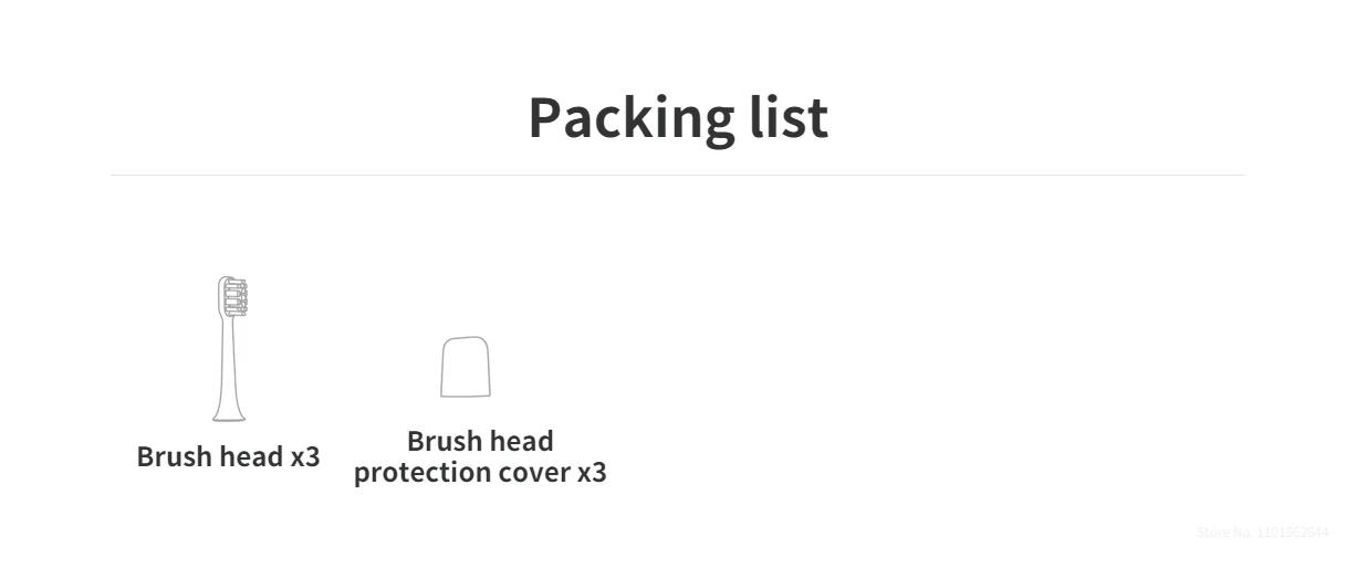 Description Picture 6 of itemIconic Brand Mijia T301/T302 Sonic Electric Toothbrush Head 3pcs Soft Toothbrush Head Original for T301 Sonic Brush Head Teeth Nozzles