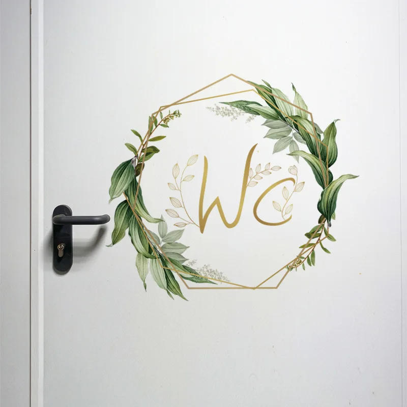 Description Picture 4 of itemFlowers Men and Women WC Wall Sticker for Bathroom Decoration PVC Home Decals Waterproof Poster Door Stickers Toilet Sign
