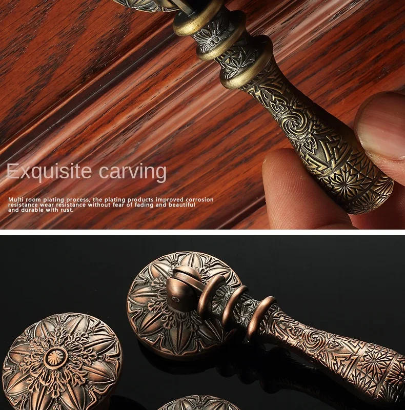 Description Picture 5 of item1PCS Retro Solid Antique European Furniture Pulls Handles Drawer Knobs Cupboard Wardrobe Kitchen TV Wine Cabinet Pulls Knobs