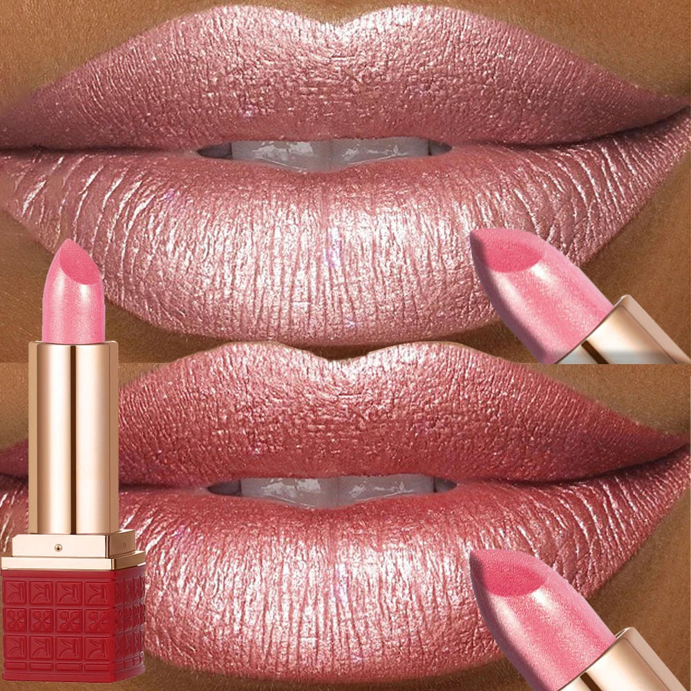 Description Picture 4 of itemMetallic Lipstick Bright Starry Sky Glossy Velvet Texture Durable Make Your Lips Shiny Waterproof Anti-fouling Glitter Lip Stick