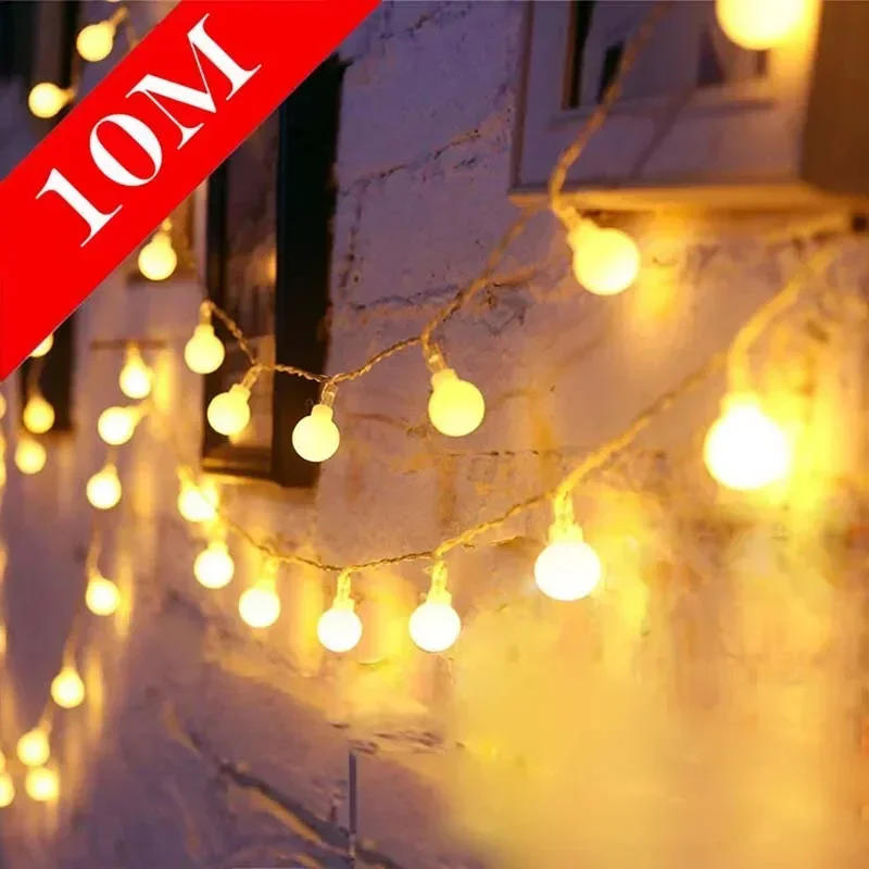 Description Picture 2 of itemOutdoor Ball LED Star Snowflake Fairy String Lights Garland Christmas Decorations for Home Wedding New Year Garden Street Lamp