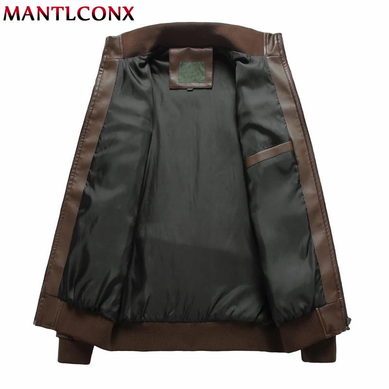Description Picture 3 of itemFashion Motorcycle Faux Leather Jackets for Men Leather Jacket Men Windbreak Autumn Winter PU Leather Coat Man Outerwear Zip Up
