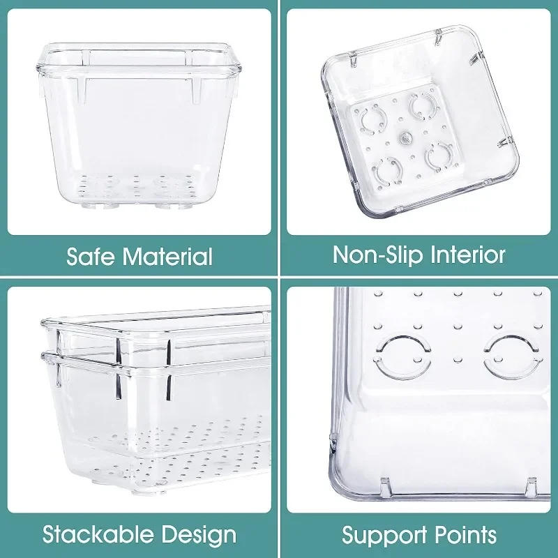 Description Picture 5 of item4/8/16/24pcs Drawer Organizers Set Clear Plastic Desk Dividers Bins Bedroom Dresser Office Storage Box for Makeup Gadgets