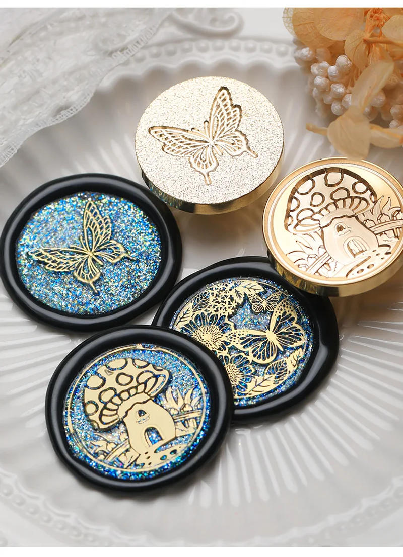 Description Picture 5 of item1pc 30mm Flower Wax Seal Stamp Vintage Sealing Stamp Head For Cards Envelopes Wedding Invitations Gift Packaging Scrapbooking