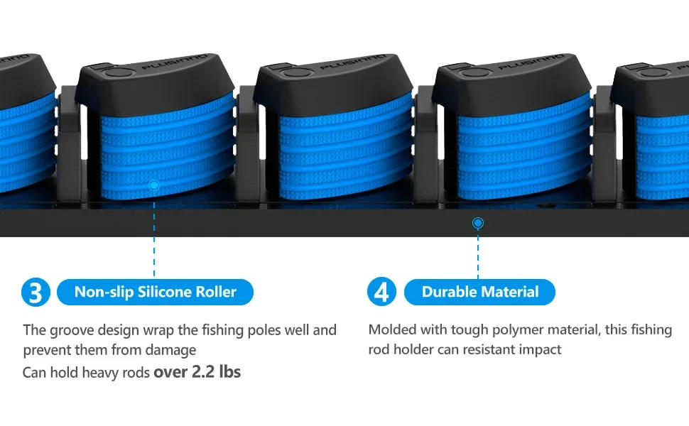 Description Picture 6 of itemVertical Wall Mounted Fishing Rod Holder  Pole Rack Holds Up to 9 Rods or Combos