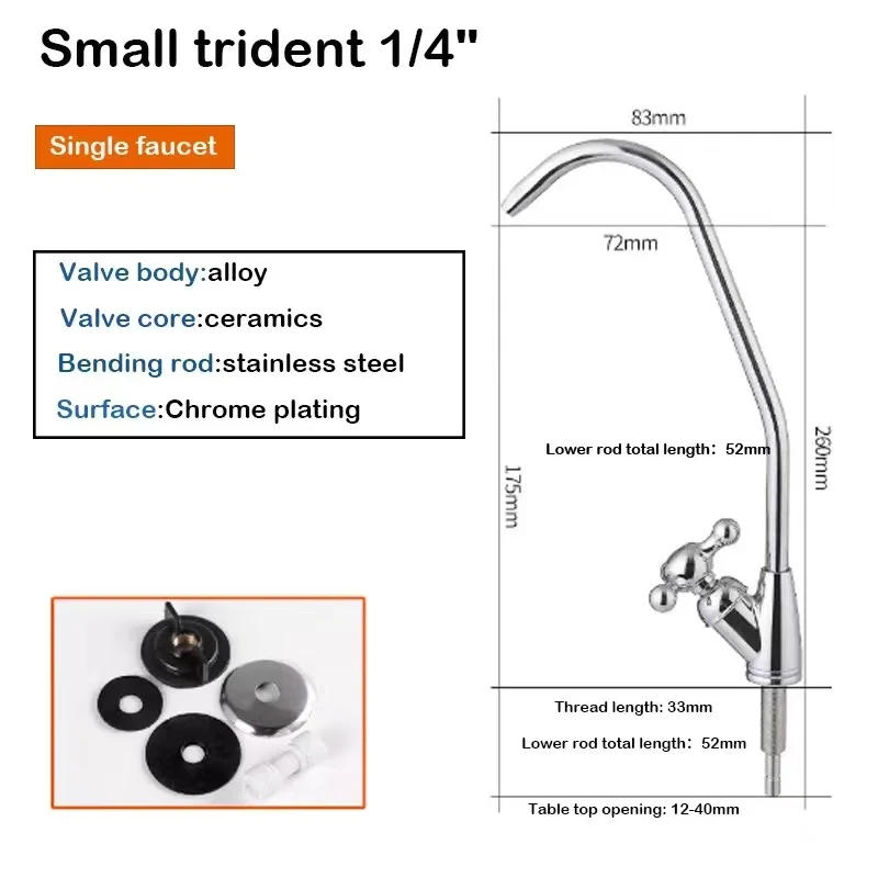 Description Picture 6 of itemWater Purifier Faucet, Lead-Free Easy to Install Filtered Faucet Fits Reverse Osmosis Filtration System Kitchen RO Faucet