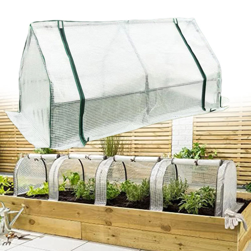 Description Picture 3 of item1pc Small Grow Tunnel Outdoor Garden Greenhouse Reinforced Cover With Mesh Garden Planting Grid Greenhouse Cultivation Tools