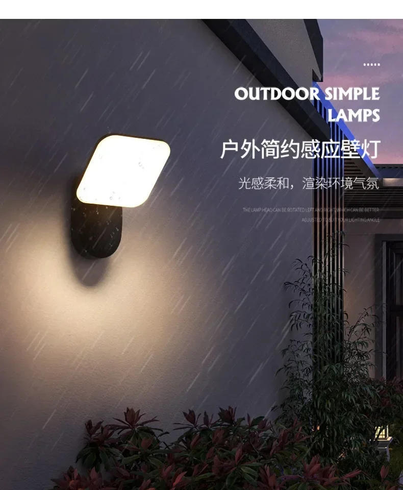 Description Picture 2 of itemLED Simple and Bright Human Body Induction Wall Lamp Outdoor Waterproof Exterior Wall Lamp Villa Garden Balcony Terrace Lamp