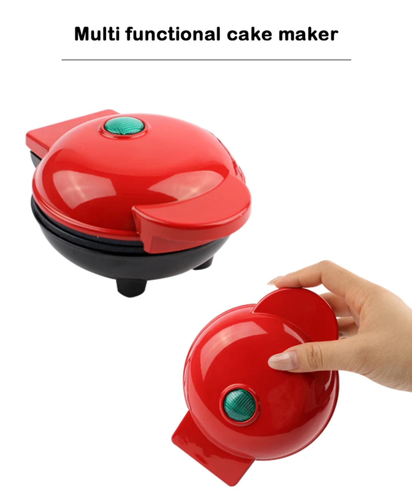 Description Picture 2 of item110V/220V Mini Electric Waffle Maker Automatic Breakfast Baking Machine Sandwich Toaster Barbecue Griddle Non-stick Steak Grill