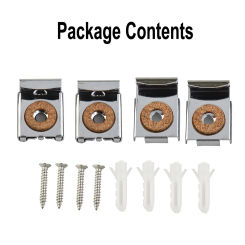 1 Set Square Glass Clamp Zinc Alloy Frameless Bathroom Mirror Glass Wall Mounting Fixing Kit Easy Install With 4pcs Screws