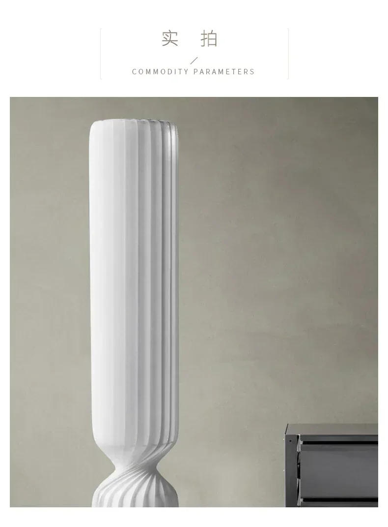 Description Picture 6 of itemNordic pleated Floor Lamp wabi sabi white Fabric  For Living Room Bedroom Loft Decor LED corner long strip Standing Light