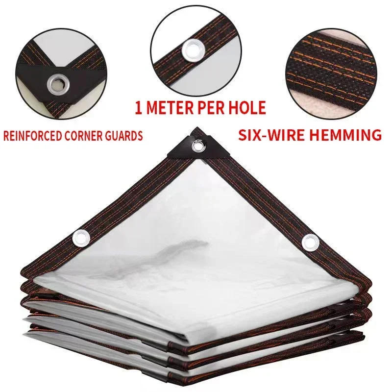 Description Picture 6 of itemTransparent rainproof shading cloth tarpaulin Lightweight waterproof tarpaulinFor Covering Henhouse Porch Canopy Plant Camping