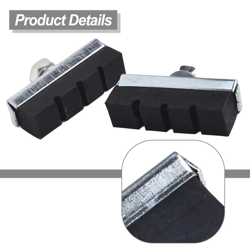 Description Picture 3 of item12PCS Brake Pads V-brake Pads Bicycle Electric Bicycle Brake Shoes Rubber Black Brake Parts Accessories Approx 40MM