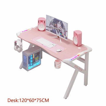 RGB Pink gaming desk girls gamer live combination office computer desk PC table fashion lovely bedroom laptop desk study table