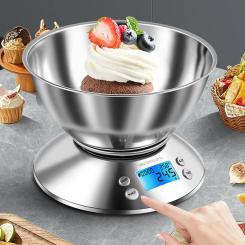 Digital Kitchen Scale High Precision - Food Detachable Timing Stainless Steel Scale - for Slimming Baking Cooking