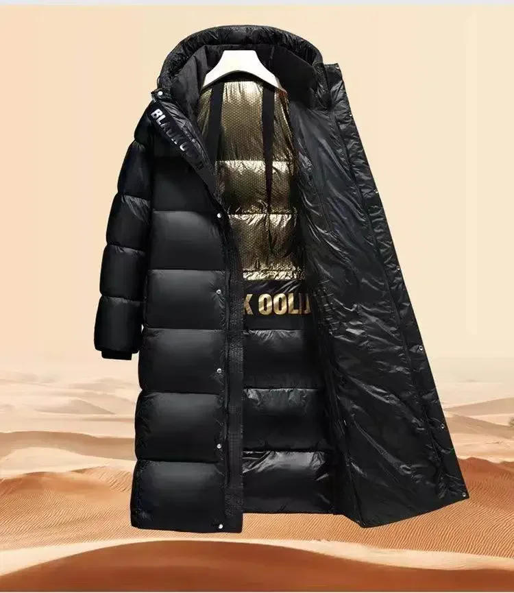 Description Picture 3 of itemWinter Men's Down Jacket High Quality Thicken Waterproof Thermal Coat Men Lengthened Solid Color Short Hooded Warm Coats 3XL