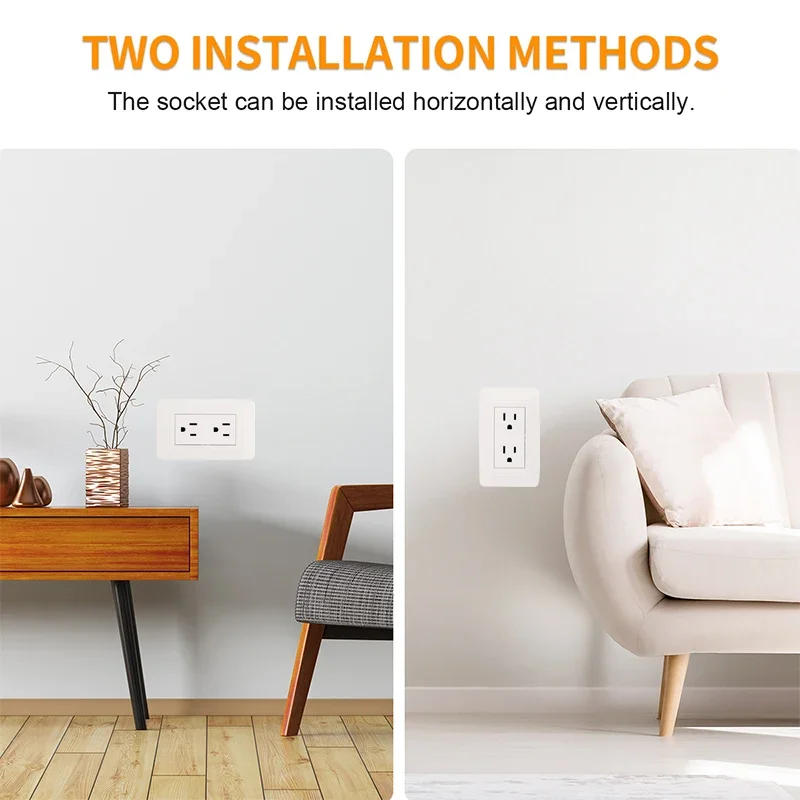 Description Picture 4 of itemBingoelec Electrical Wall Outlet White,118*72mmFlame Retardant Protective Plastic Panels US Standard Wall Electrical Sockets