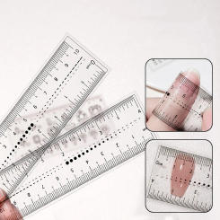 5pcs/lot Manicure PVC Clear Soft Ruler Transparent Card Scale For Acrylic False Nail Size Measurement Tools For Nail Salons Home