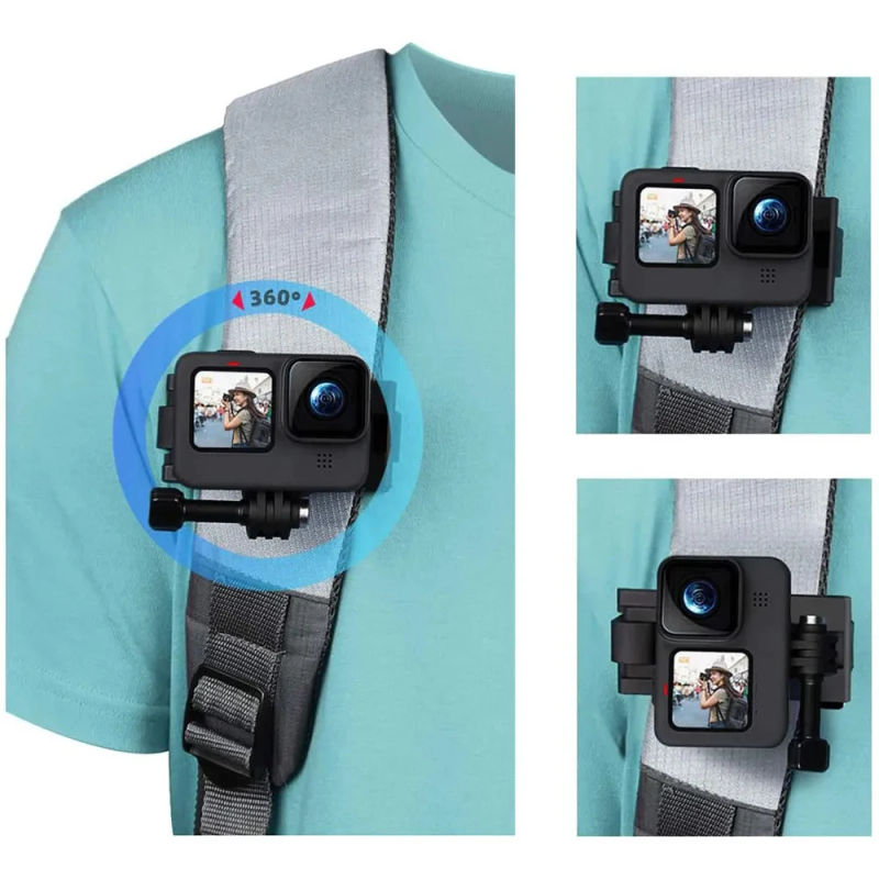 Description Picture 4 of itemBackpack Shoulder Strap Mounts 360° Rotatable Base For Insta360 Ace DJI Action 4 Adjustable Action Camera Strap Holder for Gopro