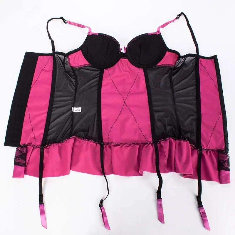 Description Picture 6 of itemSexy Corset With Cup Straps See Through Breathable Fabric Gothic High Elasticity Overbust Lingerie Bustier Top Women Plus Size