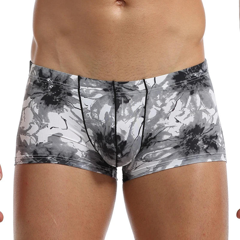 Description Picture 3 of itemMens Boxer Sexy Underwear Printed Breathable Boxershorts Underpants Soft U Pouch Ice Silk Male Panties