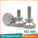 1 - 10pcs M2 M2.5 M3 M4 M5 M6 304 Stainless Steel High Step Thumb Bolt Hand Grip Knob Bolts Knurled Thumb Screws Length 3 - 35mm