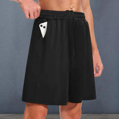 Men Performance Shorts Men Running Shorts Men's Summer Beach Shorts with Elastic Waistband Pockets for Fitness Running Solid